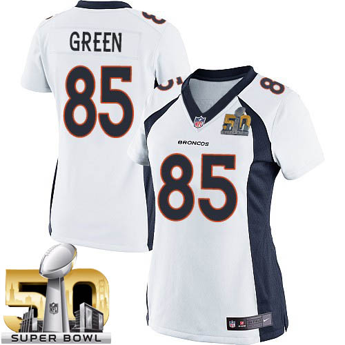 Women's Elite Virgil Green Super Bowl L Nike Jersey White Road - #85 NFL Denver Broncos